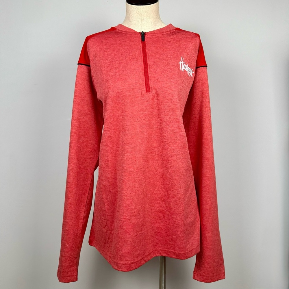 Nebraska Huskers Men’s Quarter-Zip Red Pullover Sz XL